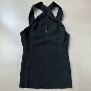 Banana Republic Ribbed Knit Criss Cross Halter Top